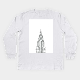 Chrysler Building Kids Long Sleeve T-Shirt